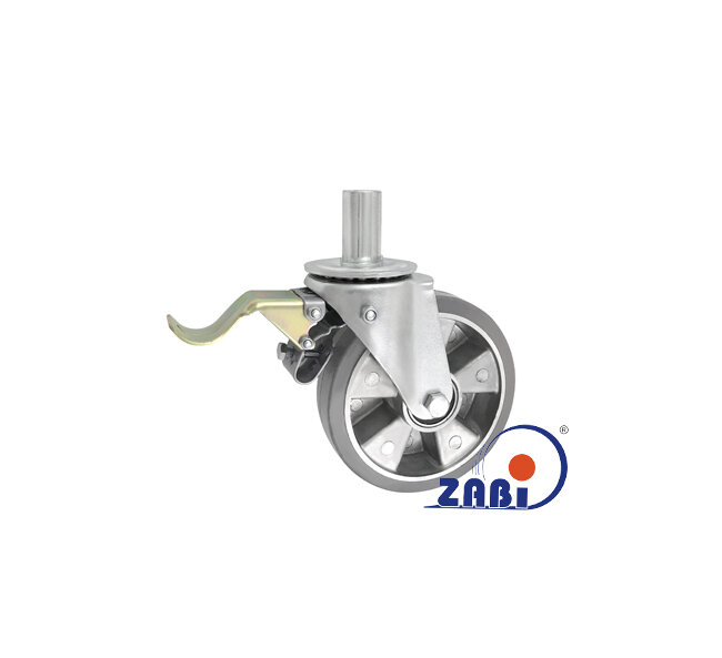 Koła aluminiowo-gumowe, Do małych obciążeń, W obudowie trzpieniem z hamulcem o symbolu A56GSH*32