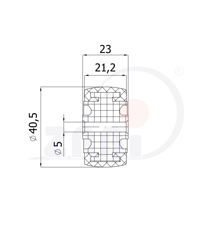 Колёса аппаратные (мебельные), Колёса аппаратные (мебельные), Отдельные колёса с обозначением M40T