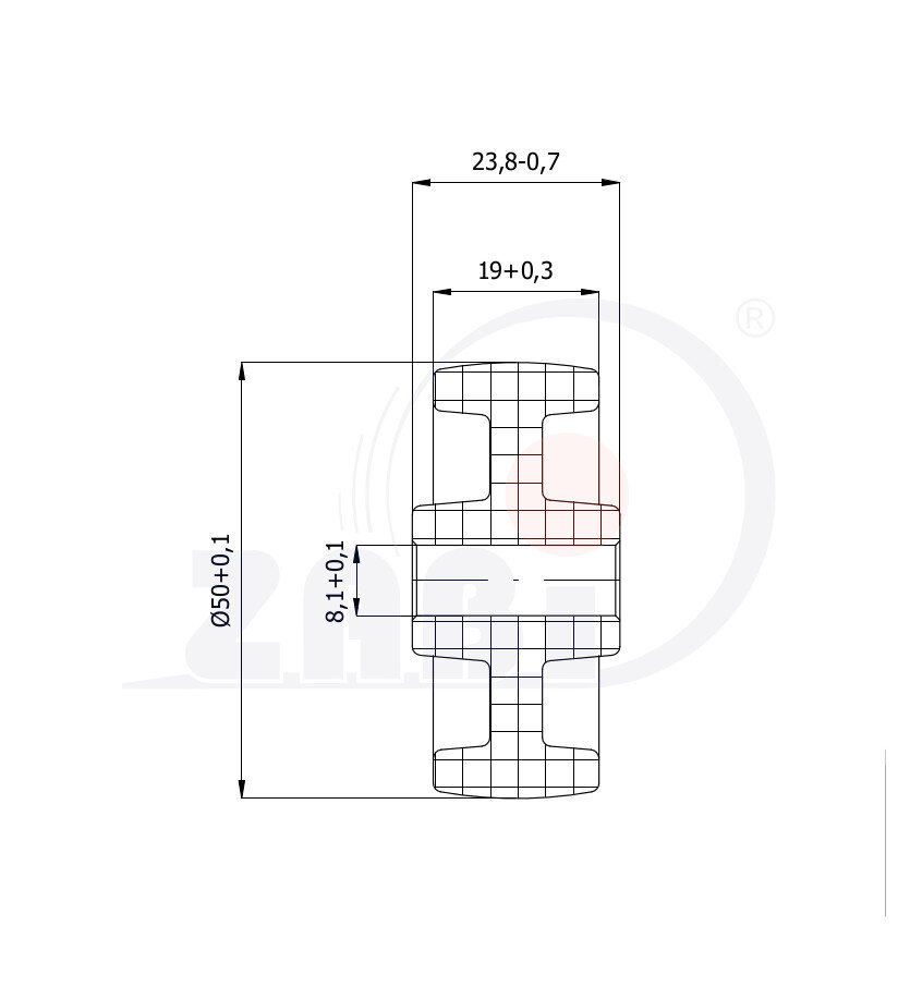 Колёса аппаратные (мебельные), Колёса аппаратные (мебельные), Отдельные колёса с обозначением M50B/8