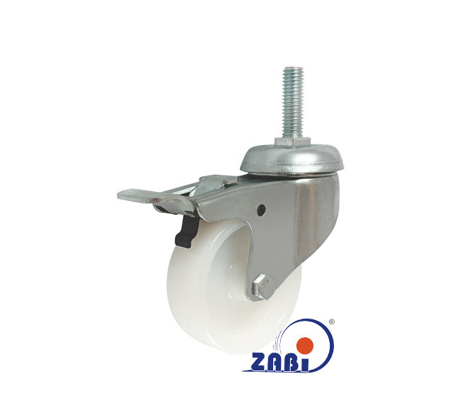 Apparaterollen und Räder/Möbelräder, Apparaterollen und Räder/Möbelräder, Lenkrollen mit Zapfen und Bremse mit dem Symbol M64BH*M10