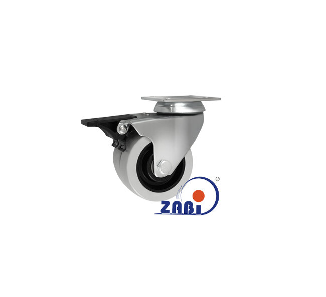 Колёса аппаратные (мебельные), Колёса пластиковые двойные тандем, В корпусах поворотных с тормозом с обозначением M72TŁH2