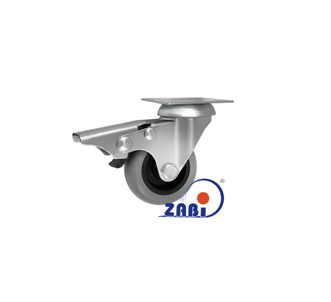 Apparaterollen und Räder/Möbelräder, Apparaterollen und Räder aus Kunststoff-Polyurethan, Lenkrollen mit Platte und Bremse mit dem Symbol M52TPUH