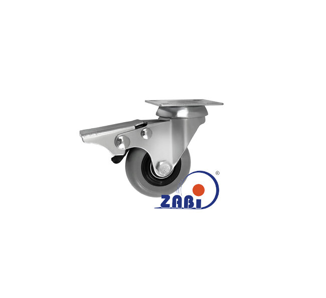 Apparaterollen und Räder/Möbelräder, Apparaterollen und Räder aus Kunststoff-Polyurethan, Lenkrollen mit Platte und Bremse mit dem Symbol M52TPULH