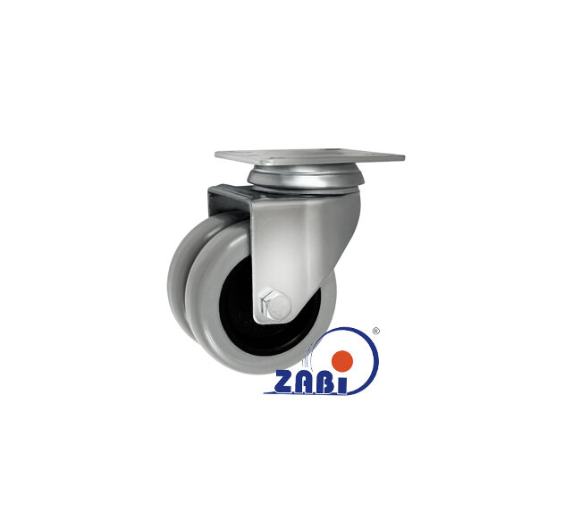 Apparaterollen und Räder/Möbelräder, Doppel Apparaterollen und Räder aus Kunststoff-Polyurethan, Lenkrollen mit Platte mit dem Symbol M72TPU2