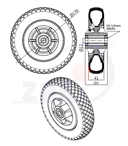 Колёса пневматические, Колёса пневматические, Отдельные колёса с обозначением 175Ł