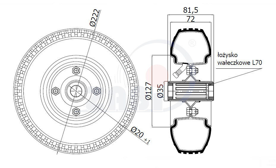 Колёса пневматические, Колёса пневматические, Отдельные колёса с обозначением 225M
