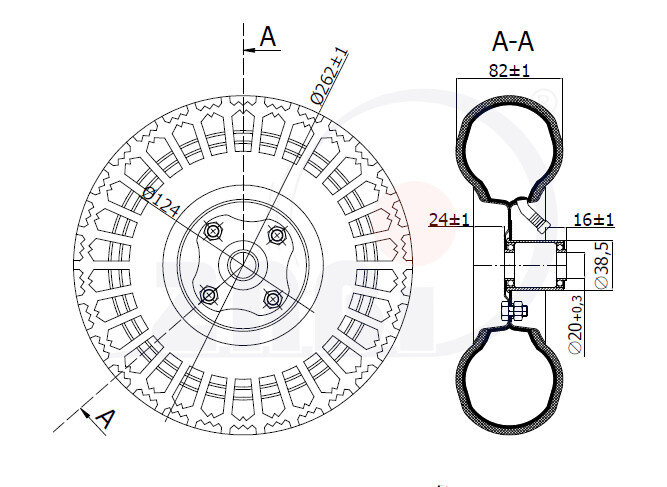 Колёса пневматические, Колёса пневматические, Отдельные колёса с обозначением 260M/20