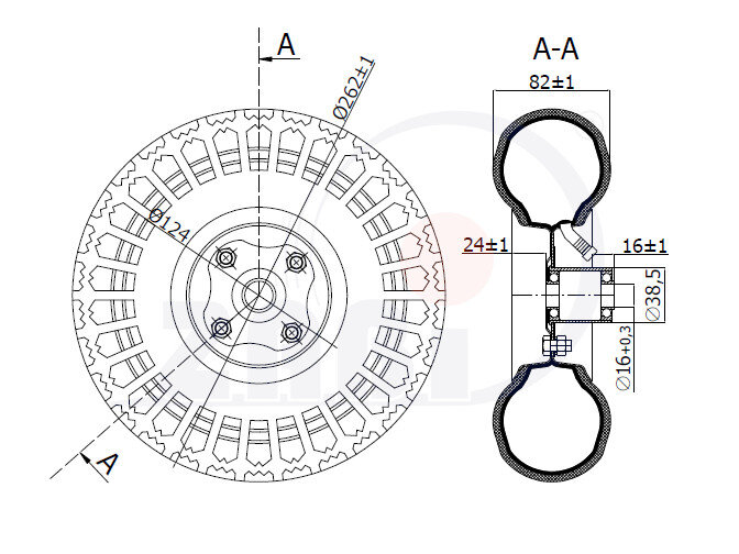 Колёса пневматические, Колёса пневматические, Отдельные колёса с обозначением 260M/16