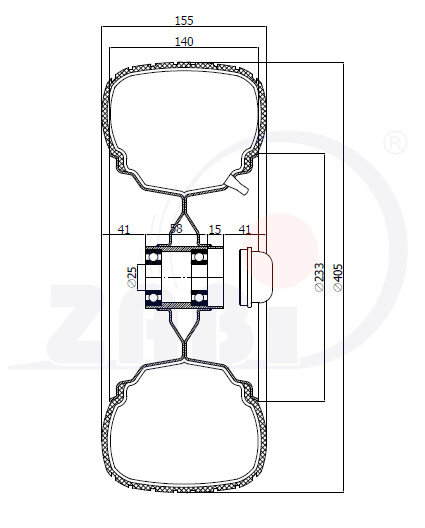 Opony dętki i koła pneumatyczne, Koła pneumatyczne, Koła o symbolu 400MŁDLX6/25