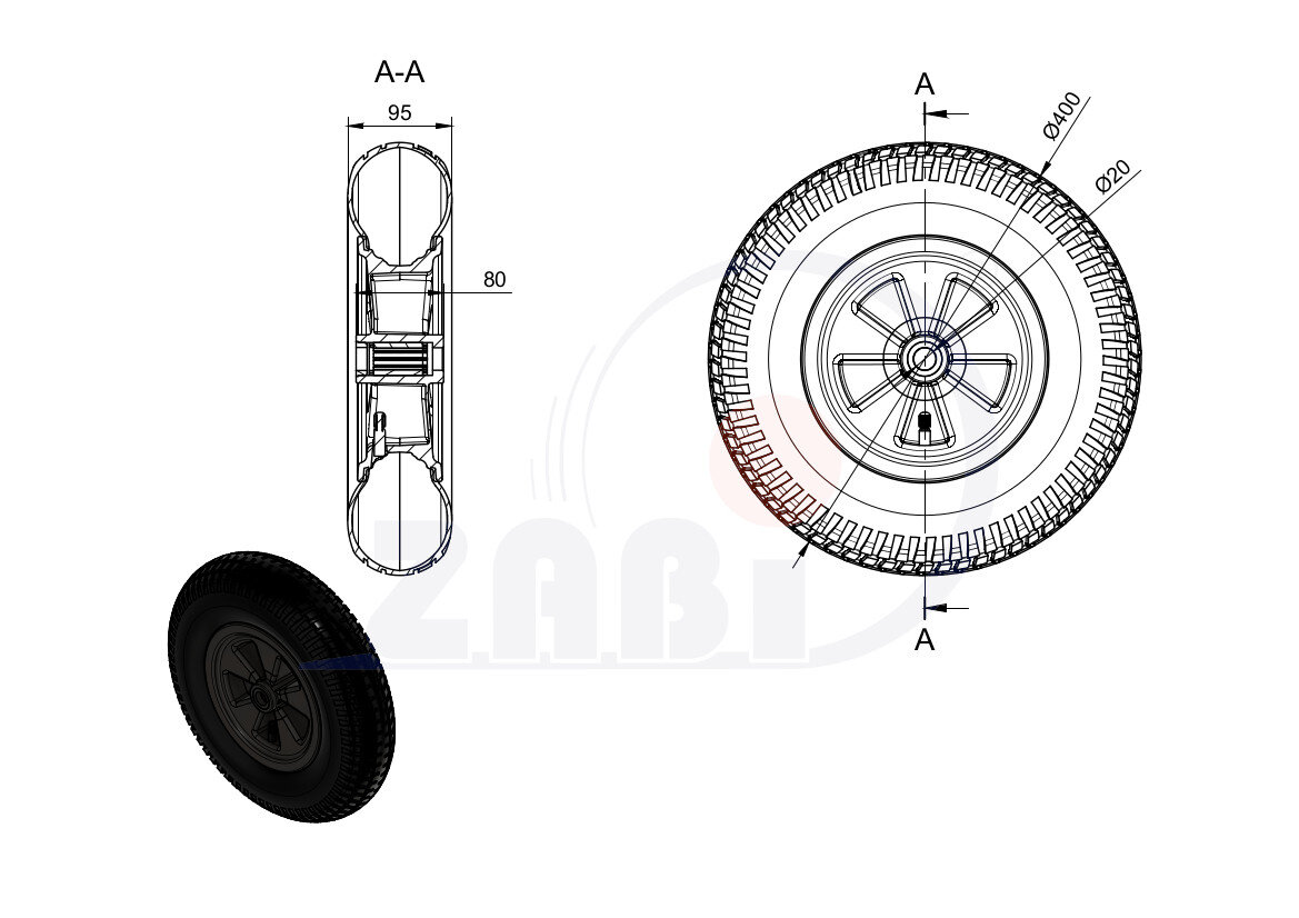 Opony dętki i koła pneumatyczne, Koła pneumatyczne, Koła o symbolu 400X2T
