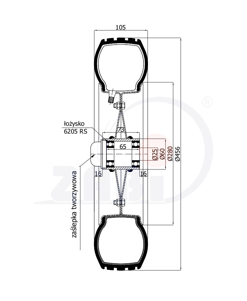 Opony dętki i koła pneumatyczne, Koła pneumatyczne, Koła o symbolu 400X10DŁ/25
