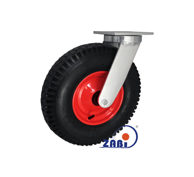 Pneumatic wheels, Pneumatic wheels, Pneumatic tyre wheels in swivelling housings with symbol 4002X4K