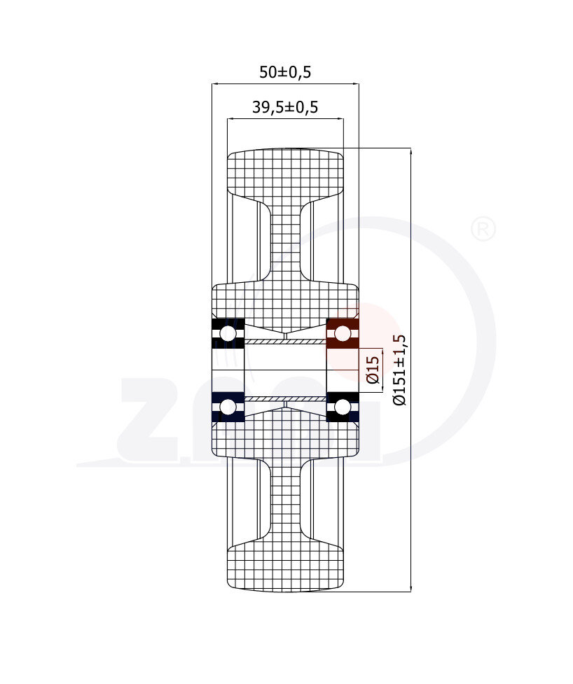 Колёса температуростойкие, Колёса температуростойкие до 130 °C, Отдельные колёса с обозначением 70BNBE/15