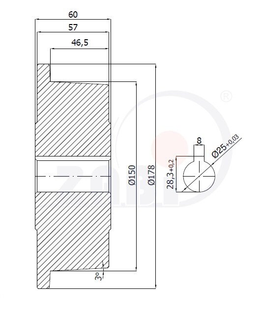 Колёса и наборы колёс, Колёса воротниковые из литой стали, Колёса без подшипник с обозначением V59