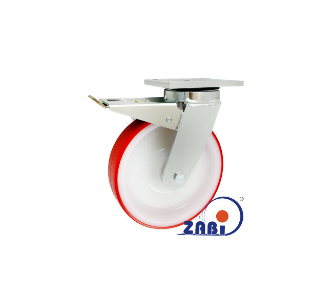 Koła poliamidowo-poliuretanowe, Do dużych obciążeń, W obudowach skrętnych spawanych z hamulcem o symbolu 65BCNDH