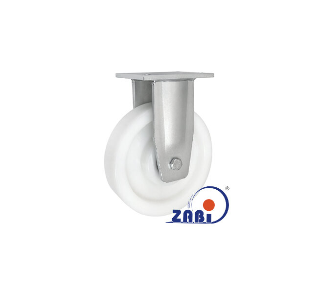 Колеса промышленные нейлоновые (полиамидные), Колесо большегрузное нейлоновое неповоротное, С неповоротными опорами вареные с обозначением 63BNND