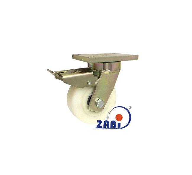 Koła poliamidowe do dużych obciążeń PA6G, W obudowach spawanych, W obudowach skrętnych z hamulcem o symbolu 25PA6GZH