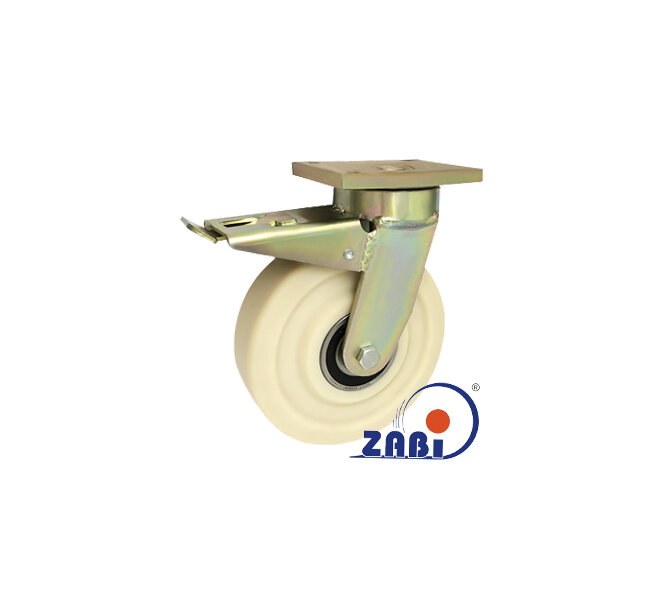 Koła poliamidowe do dużych obciążeń PA6G, W obudowach spawanych, W obudowach skrętnych z hamulcem o symbolu 65PA6GZH