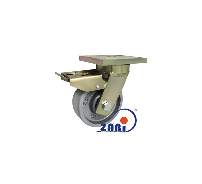 Колёса и наборы колёс, Колёса чугунные выдерживающие повышенную нагрузку, С поворотными опорами вареные с тормозом с обозначением 25ZH