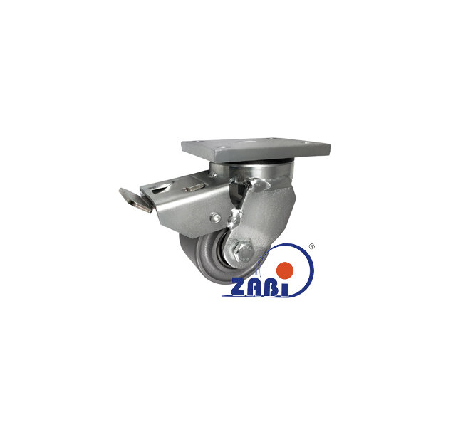 Колёса и наборы колёс, Колёса чугунные выдерживающие повышенную нагрузку, С поворотными опорами вареные с тормозом с обозначением 6ZH