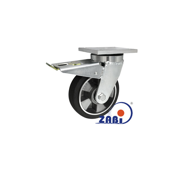 Koła aluminiowo-gumowe, Do dużych obciążeń, W obudowach skrętnych spawanych z hamulcem o symbolu A45GDH