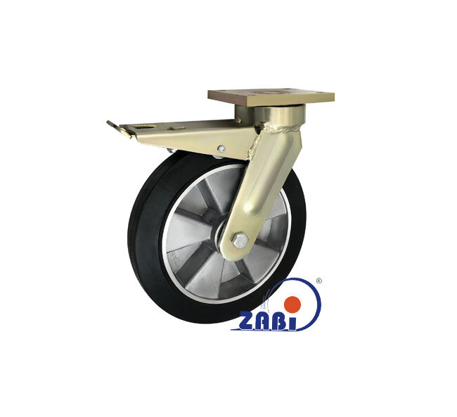 Koła aluminiowo-gumowe, Do dużych obciążeń, W obudowach skrętnych spawanych z hamulcem o symbolu A95GDH