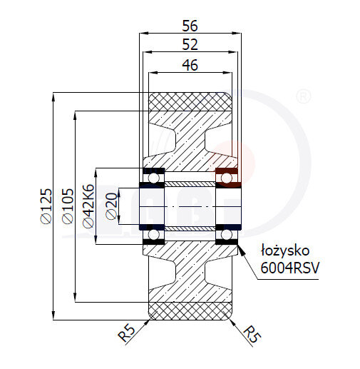 Колёса чугунные +полиуретан выдерживающие повышенную нагрузку, Колёса чугунные +полиуретан выдерживающие повышенную нагрузку, Отдельные колёса с обозначением 20ZP