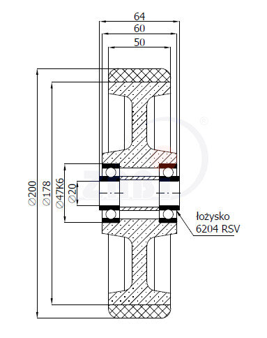 Gussräder aus Polyurethan, Gussräder aus Polyurethan, Räder mit dem Symbol 60ZP