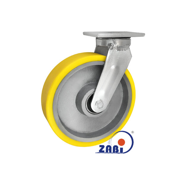 Колёса чугунные +полиуретан выдерживающие повышенную нагрузку, Колёса чугунные +полиуретан выдерживающие повышенную нагрузку, С поворотными опорами с обозначением 92ZPN