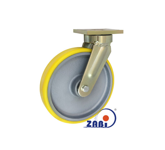 Колёса чугунные +полиуретан выдерживающие повышенную нагрузку, Колёса чугунные +полиуретан выдерживающие повышенную нагрузку, С поворотными опорами с обозначением 92ZP
