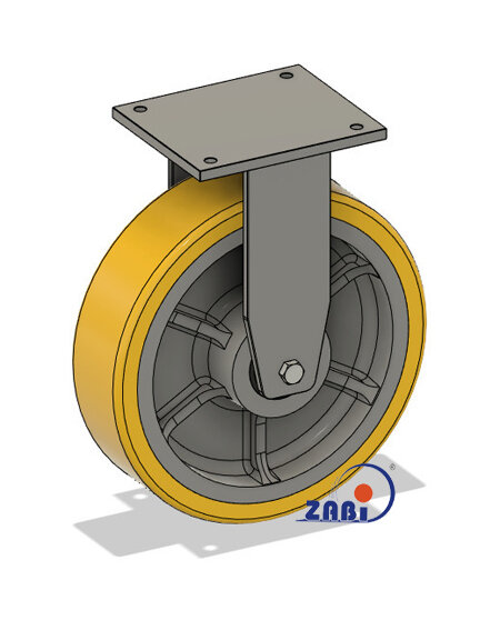 Колёса чугунные +полиуретан выдерживающие повышенную нагрузку, Колёса чугунные +полиуретан выдерживающие повышенную нагрузку, С неповоротными опорами с обозначением 3003ZP