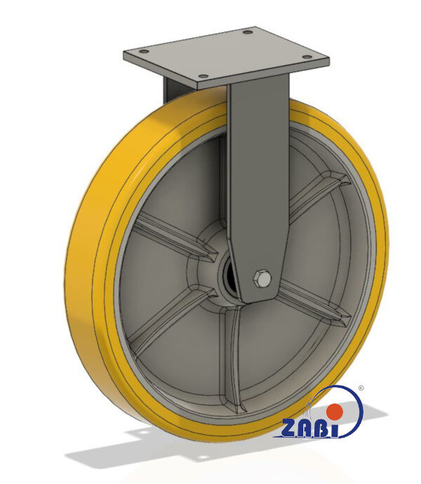 Колёса чугунные +полиуретан выдерживающие повышенную нагрузку, Колёса чугунные +полиуретан выдерживающие повышенную нагрузку, С неповоротными опорами с обозначением 4003ZP