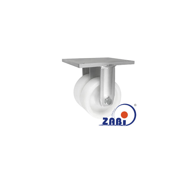 Колеса промышленные нейлоновые (полиамидные), Колёса полиамидные с опорами типа тандем выдерживающие повышенную нагрузку, С неповоротными опорами с обозначением 23BND2