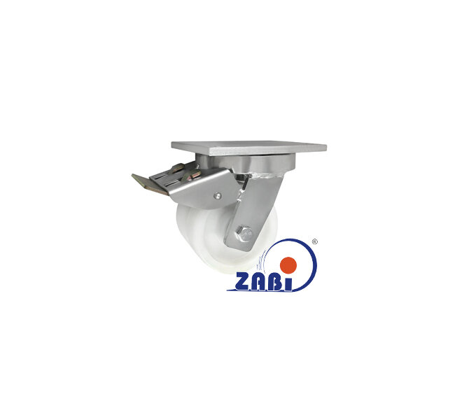 Колеса промышленные нейлоновые (полиамидные), Колёса полиамидные с опорами типа тандем выдерживающие повышенную нагрузку, С поворотными опорами с тормозом с обозначением 25BNDH2