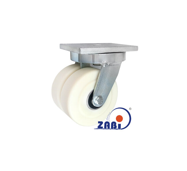 Koła poliamidowe do dużych obciążeń PA6G, W obudowach spawanych typu tandem do dużych obciążeń, W obudowach skrętnych spawanych o symbolu 92PA6GZ2