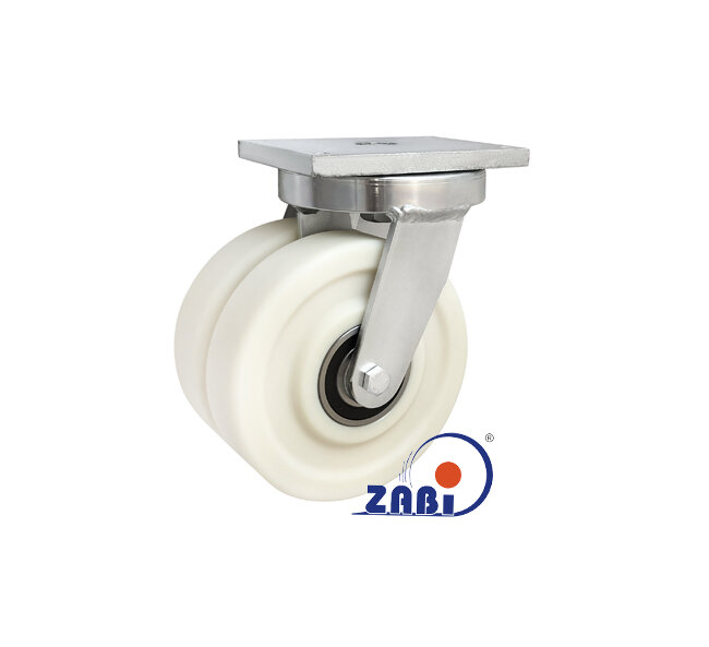 Koła poliamidowe do dużych obciążeń PA6G, W obudowach spawanych typu tandem do dużych obciążeń, W obudowach skrętnych spawanych o symbolu 62PA6GZ2