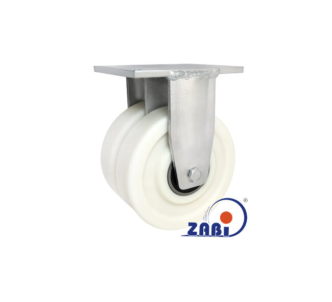 Koła poliamidowe do dużych obciążeń PA6G, W obudowach spawanych typu tandem do dużych obciążeń, W obudowach stałych spawanych o symbolu 63PA6GZ2