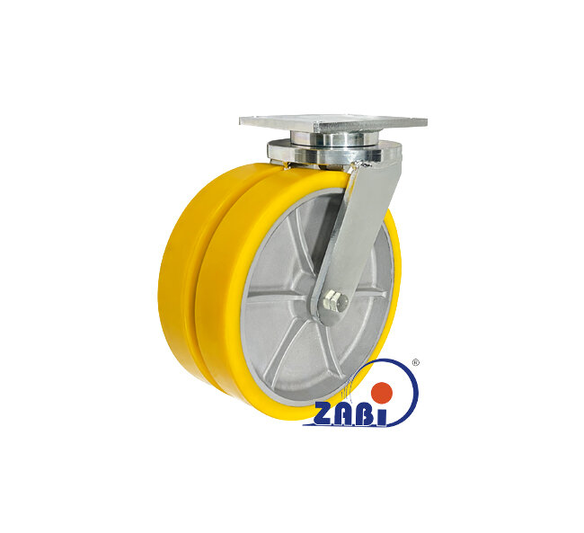 Колёса чугунные +полиуретан выдерживающие повышенную нагрузку, Колёса чугун +полиуретан с опорами типа тандем выдерживающие повышенную нагрузку, С поворотными опорами с обозначением 4002ZP2