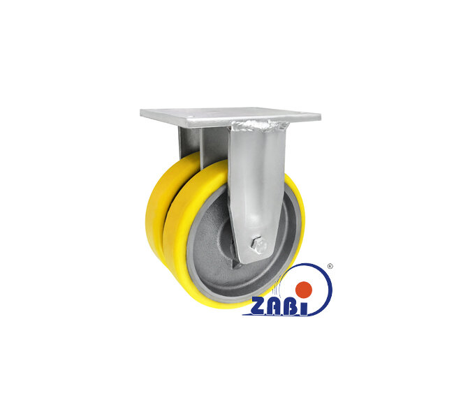 Колёса чугунные +полиуретан выдерживающие повышенную нагрузку, Колёса чугун +полиуретан с опорами типа тандем выдерживающие повышенную нагрузку, С неповоротными опорами с обозначением 53ZP2