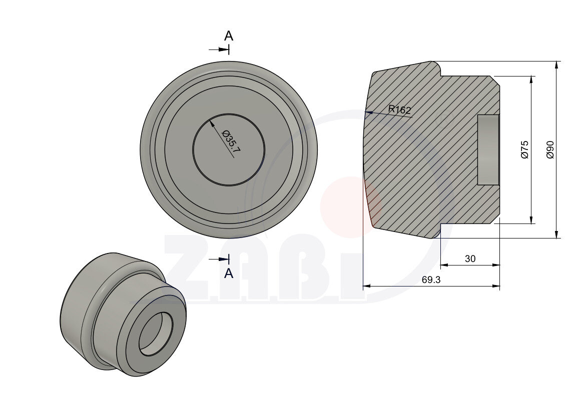 Części i akcesoria do kół, Obuch młotka, Obuch młotka poliamidowy o symbolu OM PA/80