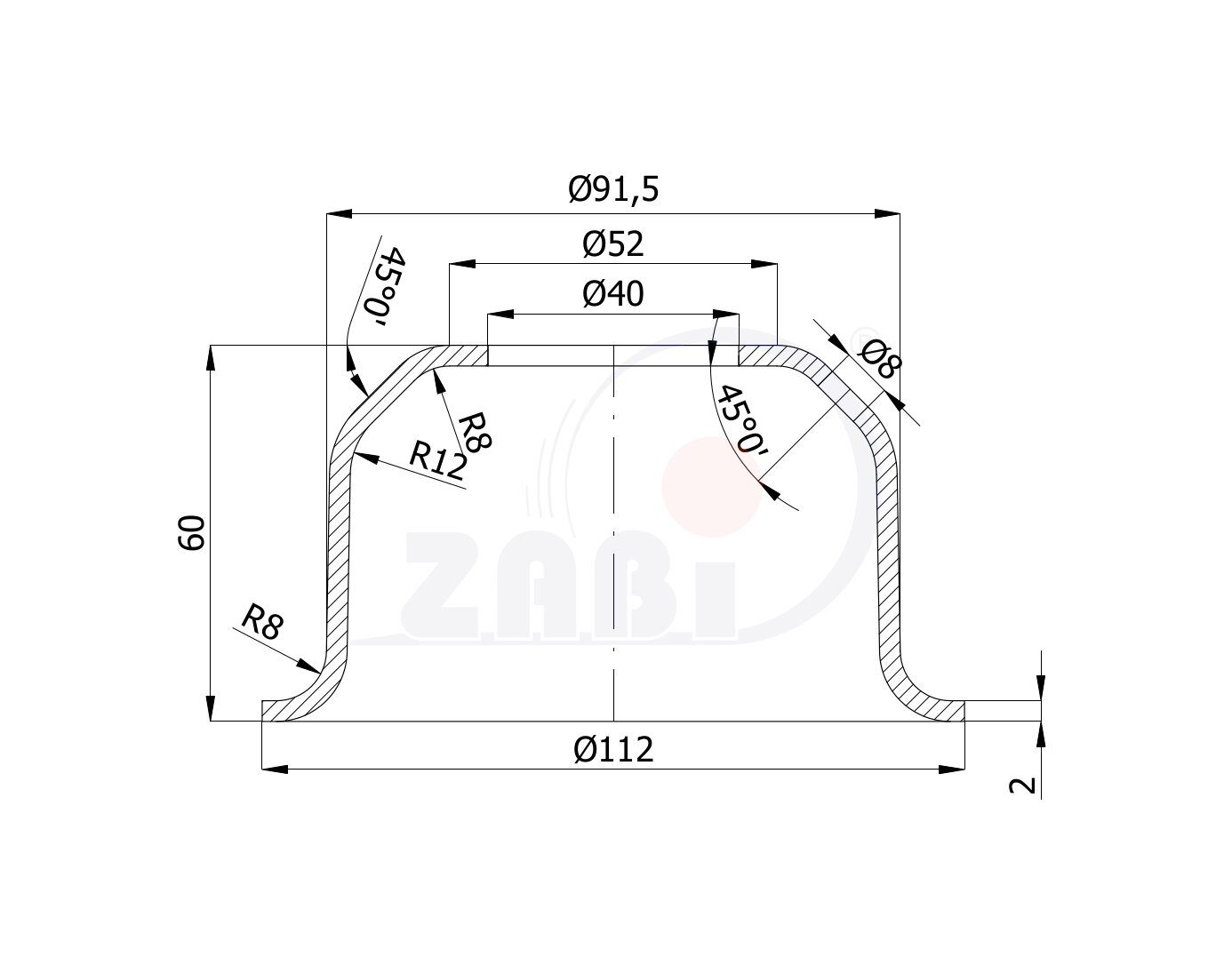 , Części i akcesoria do kół, Płytki montażowe / podstawy obrotowe o symbolu SP/112x60/40/2