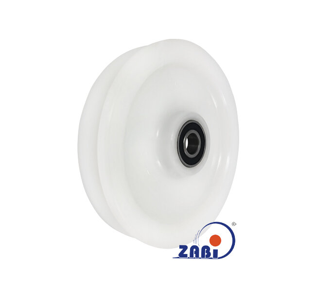 Rolki tworzywowe i metalowe, Rolki tworzywowe poliamidowe, Tworzywowe profilowane na linkę z łożyskiem o symbolu C150/18Ł/15