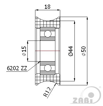Ролики пластиковые и металлические, Ролики нейлоновые (полиамидные), Пластиковые профилированные под шпагат с подшипником с обозначением C50/24Ł
