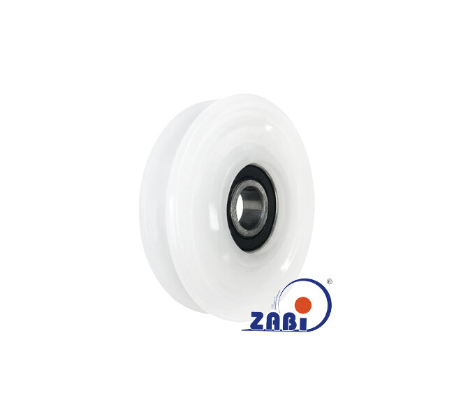 Rolki tworzywowe i metalowe, Rolki tworzywowe poliamidowe, Tworzywowe profilowane na linkę z łożyskiem o symbolu C80/8Ł