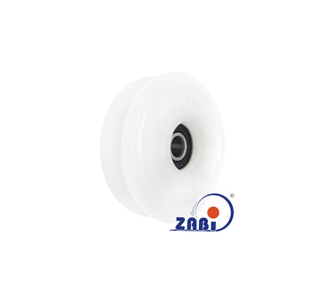 Rolki tworzywowe i metalowe, Rolki tworzywowe poliamidowe, Tworzywowe profilowane na linkę z łożyskiem o symbolu C90/14Ł