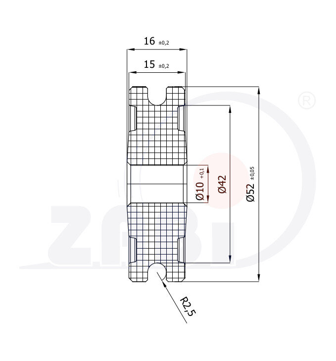Ролики пластиковые и металлические, Ролики нейлоновые (полиамидные), Пластиковые профилированные под шпагат без подшипника с обозначением C52/5