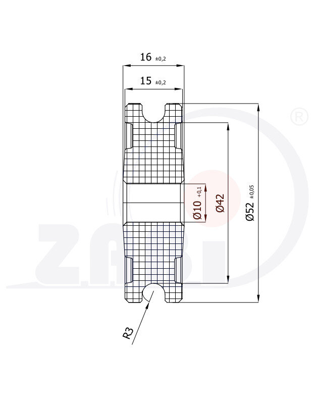 Ролики пластиковые и металлические, Ролики нейлоновые (полиамидные), Пластиковые профилированные под шпагат без подшипника с обозначением C52/6