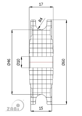 Ролики пластиковые и металлические, Ролики нейлоновые (полиамидные), Пластиковые профилированные под шпагат без подшипника с обозначением C60/8