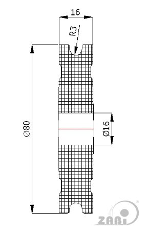 Rolki tworzywowe i metalowe, Rolki tworzywowe poliamidowe, Tworzywowe profilowane na linkę bez łożysk o symbolu C80/6/16