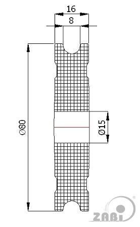 Rolki tworzywowe i metalowe, Rolki tworzywowe poliamidowe, Tworzywowe profilowane na linkę bez łożysk o symbolu C80/6/15